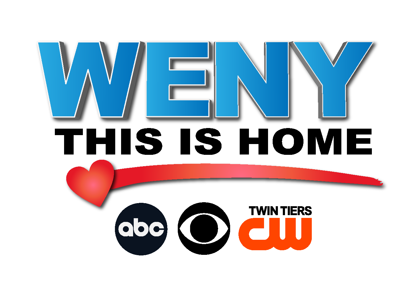 WENY This Is Home Logo - ABC-CBS-CW - BLACK TEXT RBB 2025 logo